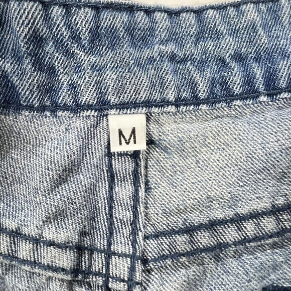 Women’s Denim Jeans High Rise Flare and Wide Leg  Fray Hem Distressed Size M - Picture 4 of 12